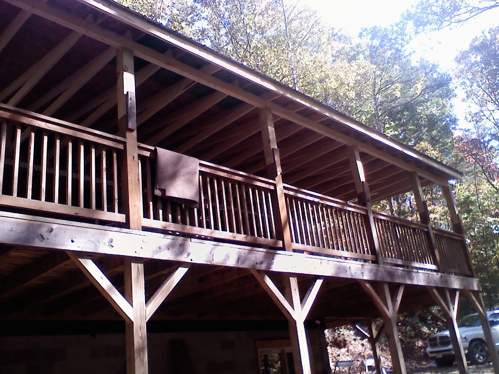 Timber framing under a new elevated porch and deck — Roof Leak Repair in Point Pleasant by Roofing Brothers